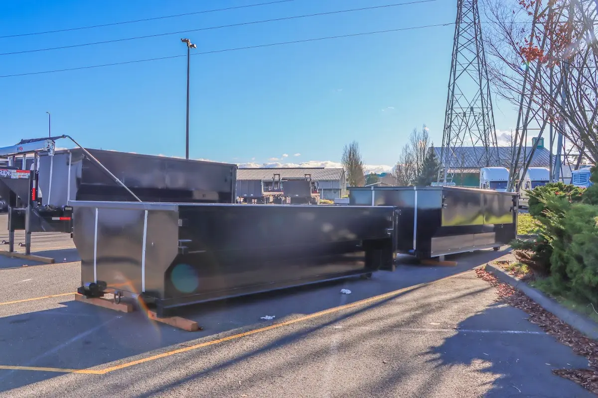 Roll-off dumpster ready for waste disposal at job site for Estate Cleanout Dumpster Rental in Strongsville